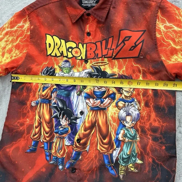 Forever 21 x Dragonball Z Shirt Adult Small Button Up Short Sleeve AOP Anime - Picture 3 of 10